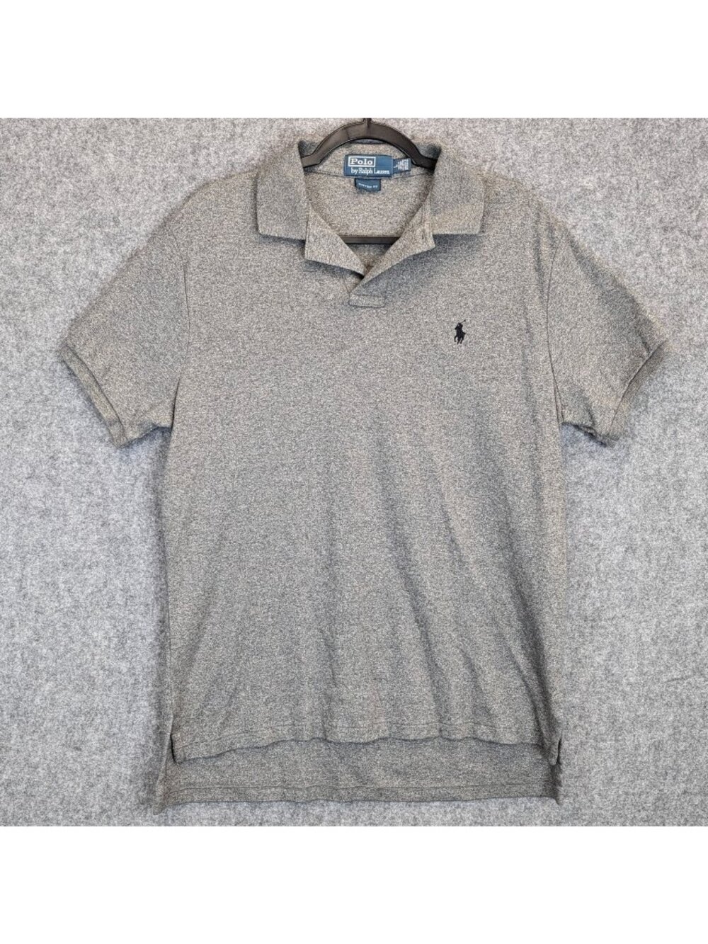 Polo Ralph Lauren Mens Large Gray Custom Fit Classic Polo Short Sleeve Shirt
